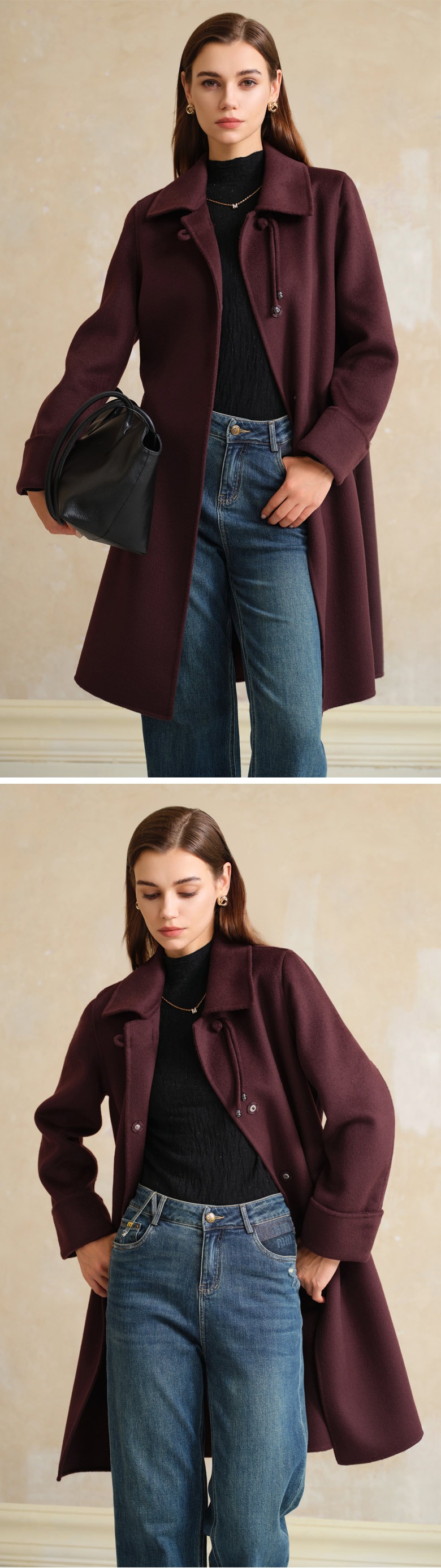 时尚毛呢大衣源头厂家